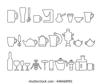 Set of vector icons for food.