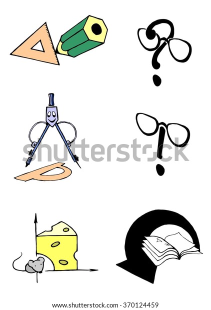 Set of vector icons for geometry or mathematics\
textbook. 