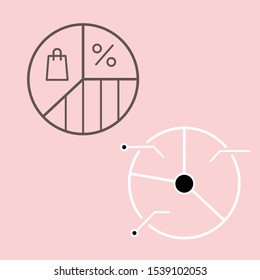 Set of vector icons with graphs and diagrams 