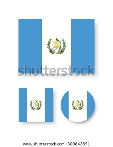 Set of vector icons with Guatemala flag