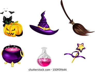set of vector icons for Halloween