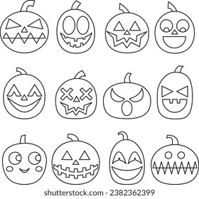 Set of vector icons for Halloween