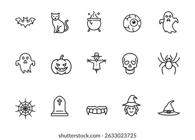 set of vector icons for halloween