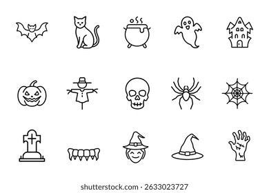 set of vector icons for halloween