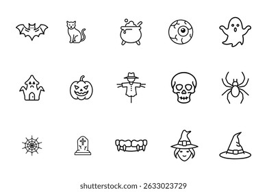 set of vector icons for halloween