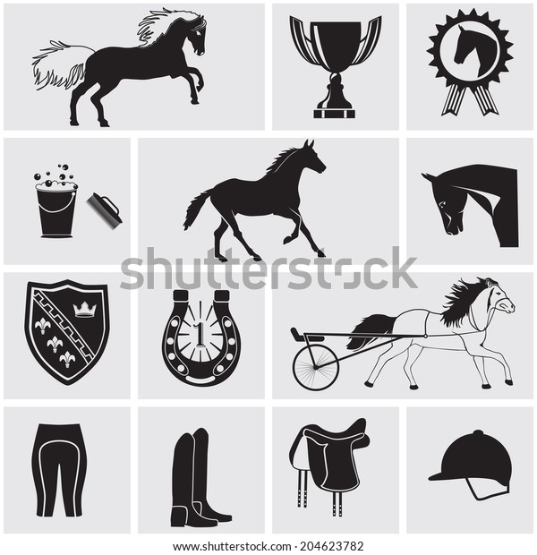 Set Vector Icons Horse Equipment Equine Stock Vector (Royalty Free ...