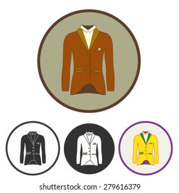 Set of vector icons - horseback rider cloth