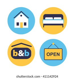 set of vector icons for hotel service