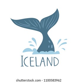 Set of vector icons with Iceland nature.  