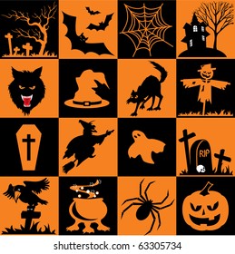 Set of vector icons. Images for Halloween