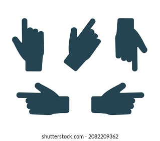 A set of vector icons, index finger, hand.