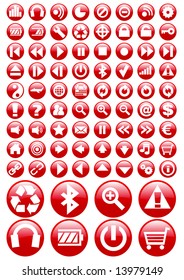 Set of vector icons for internet or interface