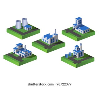 Set of vector icons isometric to the city theme
