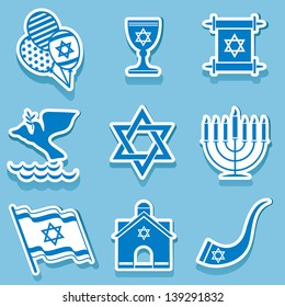 conjunto de iconos vectoriales del signo y símbolo israel