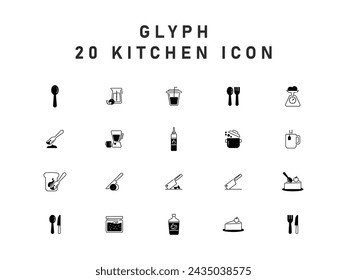 Set Of Vector Icons Of Kitchen Utensils For Web And Mobile Design