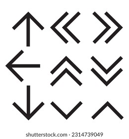 A set of vector icons with line arrows.