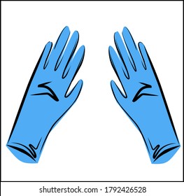 Set of vector icons in linear technique. Protective measures, coronavirus prevention, hygienic health care, awareness Social distancing concept. Isolated images.