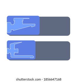 Set of vector icons, logos of water faucets for the kitchen and bathroom. Design element for signboard, nameplate or other use with space for text or inscription. Line drawing. Outline vector icons.