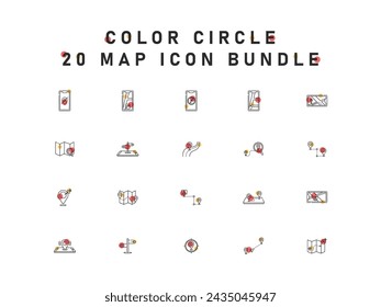 Set Of Vector Icons Of Maps For Web And Mobile Design