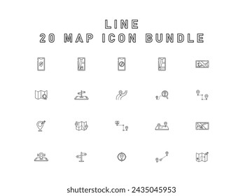 Set Of Vector Icons Of Maps For Web And Mobile Design