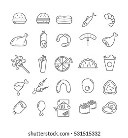 Set Vector Icons Meat Stock Vector (Royalty Free) 531515332 | Shutterstock