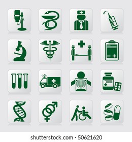 set of vector icons of medical symbols and signs