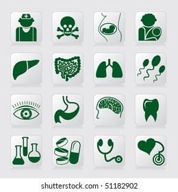 set of vector icons of medical symbols and signs