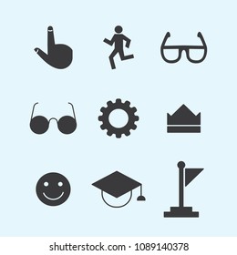 A set of vector icons, menu control elements, visual materials for presentation, display of interface elements. Flat design of a thin line.
