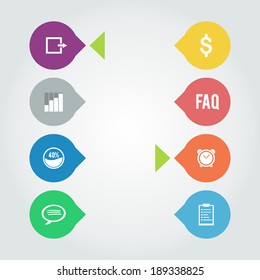 Set of Vector Icons for Mobile Devices and Interface. Multicolor Infographics