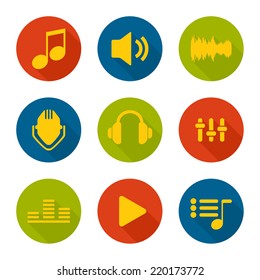 Set of vector icons music