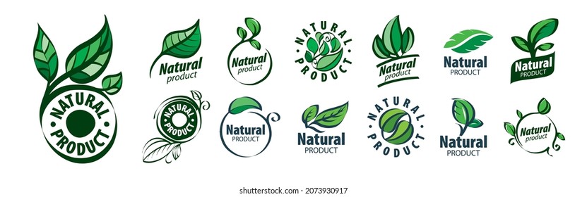 Set of vector icons Natural product on a white background