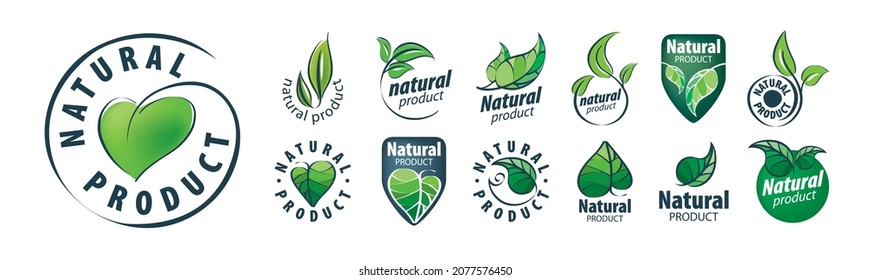 Set of vector icons Natural product on a white background