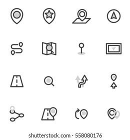 set of vector icons  navigation, location. Navigator icon