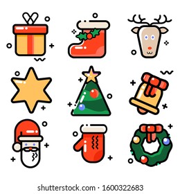 Set of vector icons. New Year's and Christmas. Best contemporary style, line icons