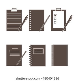 Set of vector icons of office supplies.