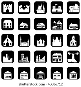 set of vector icons on the architectural theme