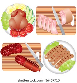 Set of vector icons on the Meat theme
