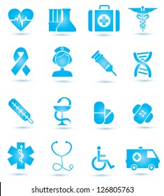 set of vector icons on the medical theme