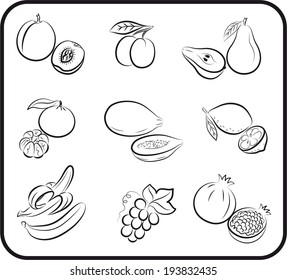 Fruit Icon Set Stock Illustration 288761075 | Shutterstock