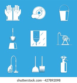 Set of vector icons on the theme Cleaning.