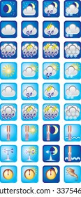 set of vector icons on the weather theme