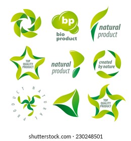 set of vector icons for organic natural products