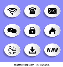 Set of vector icons of paper