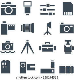 Set vector icons photo accessories for decoration and web design.