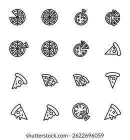Conjunto de iconos vectoriales de Pizza