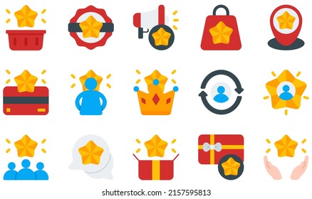 Set of Vector Icons Related to Customer Loyalty. Contains such Icons as Brand, Brand Awareness, Engagement, Brand Positioning, Customer, Feedback  and more.