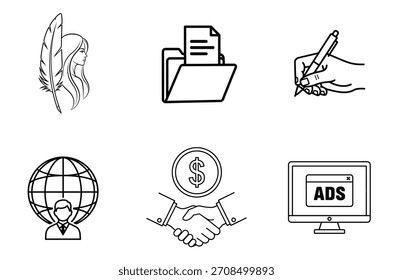 Un conjunto de iconos vectoriales relacionados con el diseño y las finanzas. Los iconos son simples, modernos y fáciles de entender. Son perfectos para su uso en Sitios web, App y presentaciones.