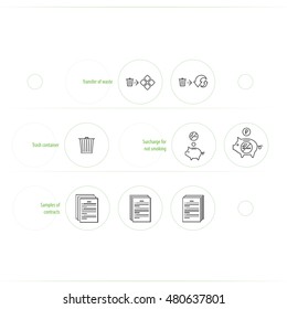 Set of vector icons related to the environment. Eco icons.