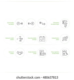 Set of vector icons related to the environment. Eco icons.