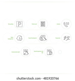 Set of vector icons related to the environment. Eco icons.